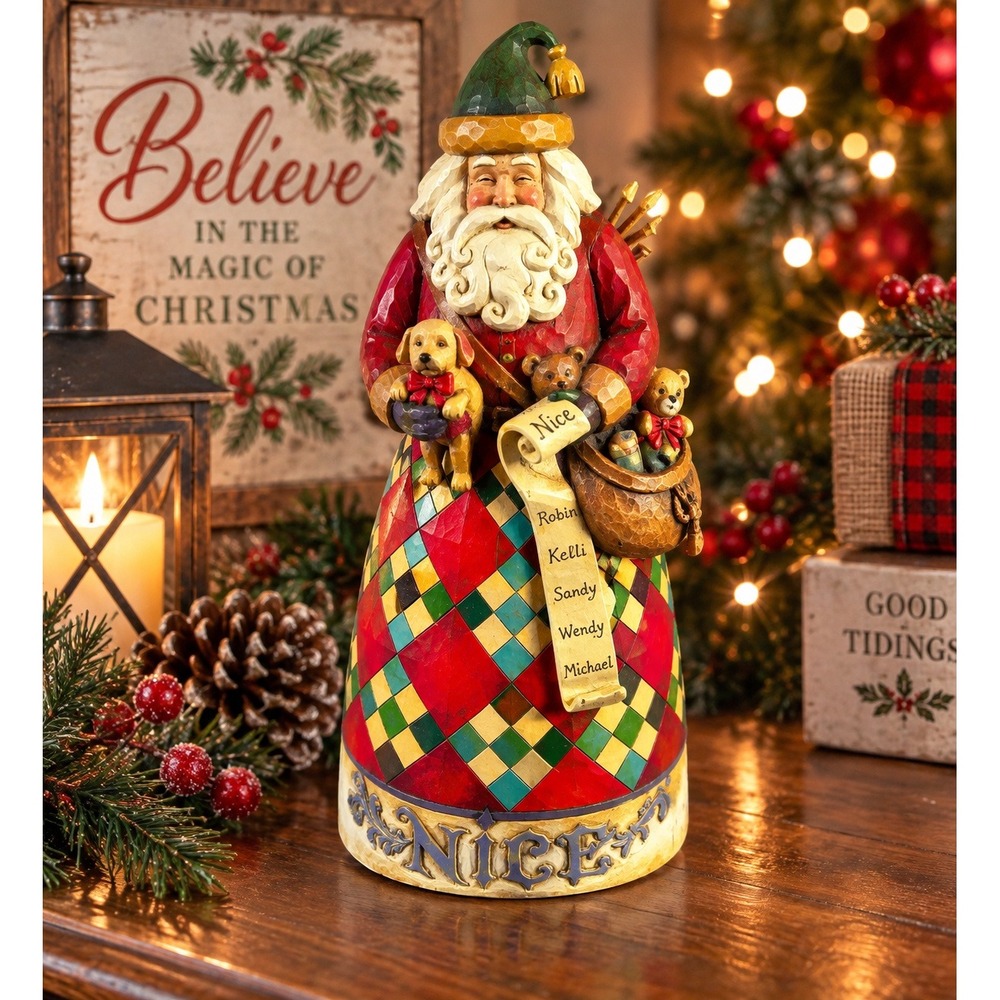 Jim Shore Heartwood Creek He Knows Naughty Nice Santa Figurine